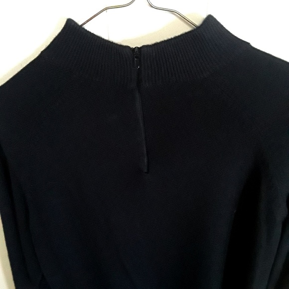 Vintage Zip up mock turtleneck black sweater med. - Picture 2 of 5